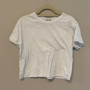 Z Supply White Short Sleeve Crop Crew Tee